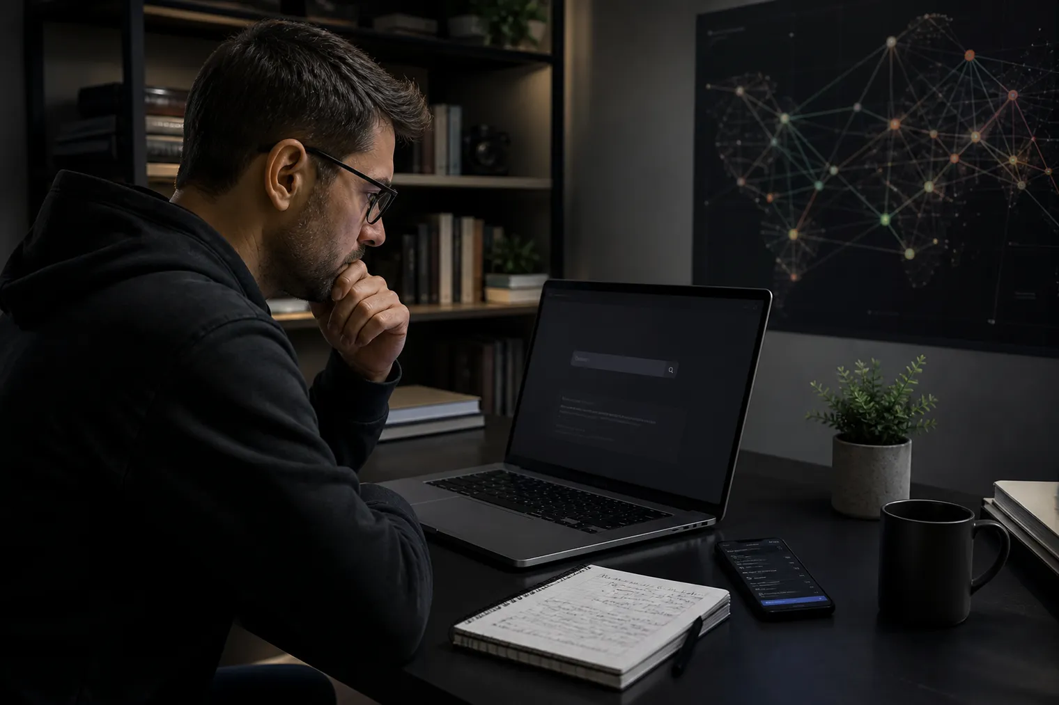 researcher using dark web search engine