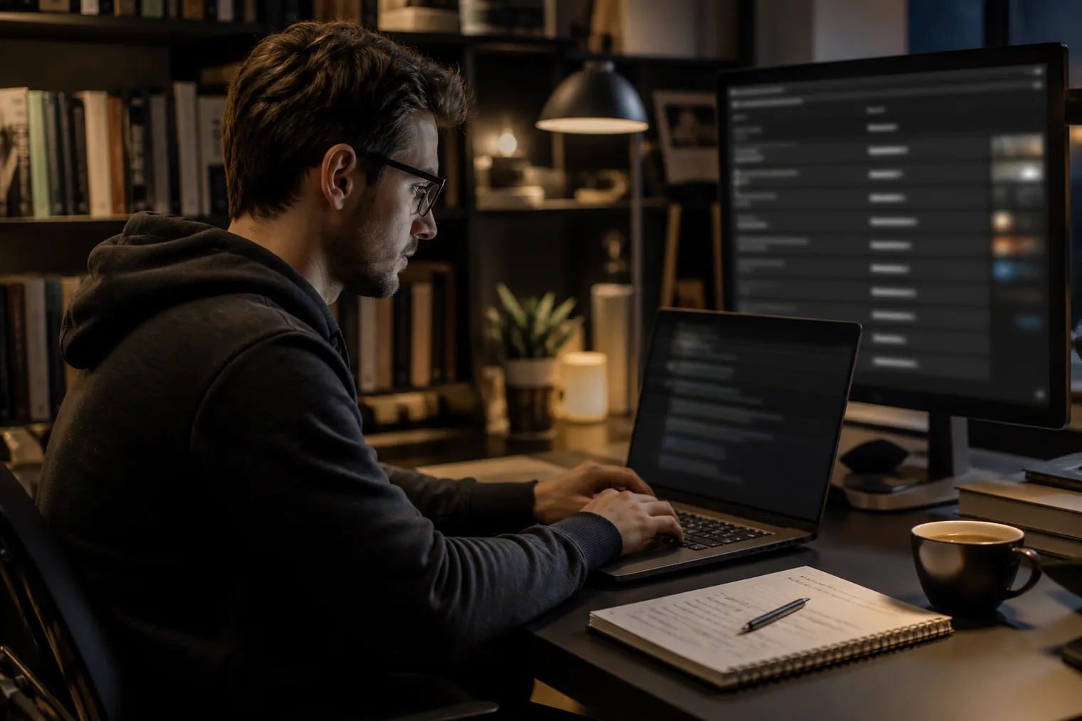 researcher analyzing dark web search results